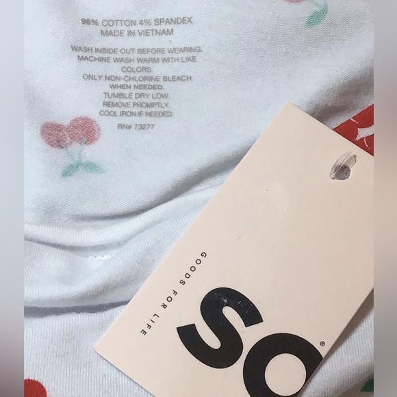 SO Juniors Cherry Print Boat Neck Baby Tee - Picture 8 of 9